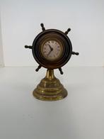 Vintage scheepswiel-tafelklok – maritieme decoratie, Ophalen of Verzenden, Zo goed als nieuw