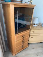 Eiken kast / vitrine kast, Huis en Inrichting, Kasten | Vitrinekasten, 50 tot 100 cm, 25 tot 50 cm, 100 tot 150 cm, Gebruikt