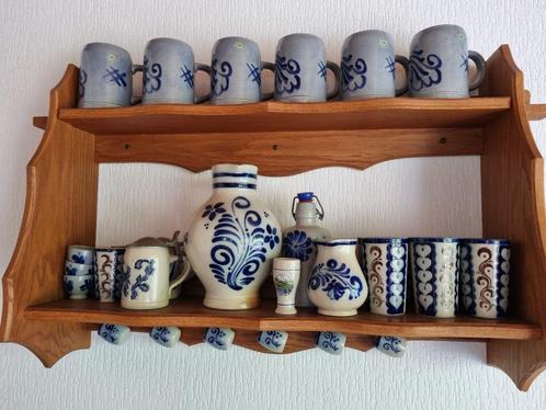 Merkelbach salzglasur handgemaakte mokkenset vintage, Antiek en Kunst, Antiek | Keramiek en Aardewerk, Ophalen