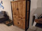 Kast met mango hout, Huis en Inrichting, Kasten | Dressoirs, Ophalen, 100 tot 150 cm, Zo goed als nieuw, Metaal