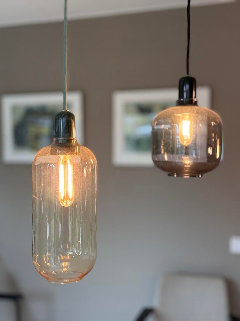 Norman Copenhagen glazen lampen, Ophalen, Zo goed als nieuw, Glas, Minder dan 50 cm