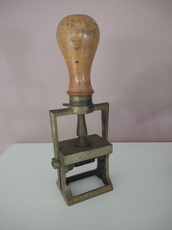 Antiek stempel Leeuwarden kantoorartikelen Firma B. Blank, Antiek en Kunst, Antiek | Kantoor en Zakelijk, Ophalen of Verzenden