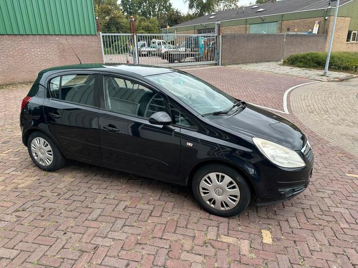 Opel Corsa 1.4 16V 5D 2007 Zwart, Auto's, Opel, Bedrijf, ABS, Airbags, Airconditioning, Boordcomputer, Centrale vergrendeling