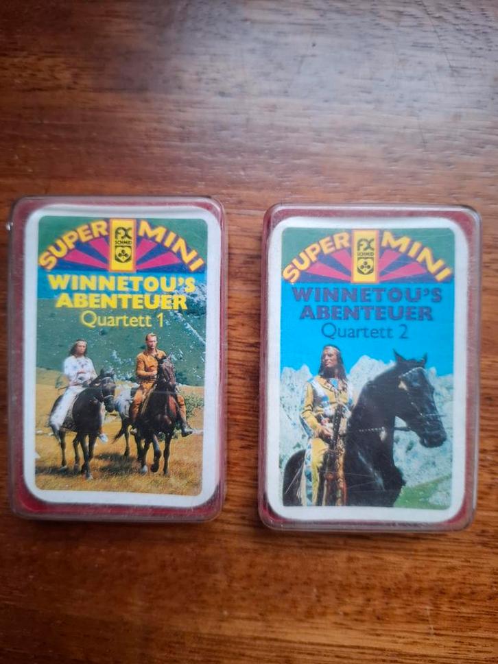 Winnetou's Avontuur Kwartet Deel 1 & 2 - FX Schmid, Verzamelen, Speelkaarten, Jokers en Kwartetten, Gebruikt, Kwartet(ten), Ophalen of Verzenden
