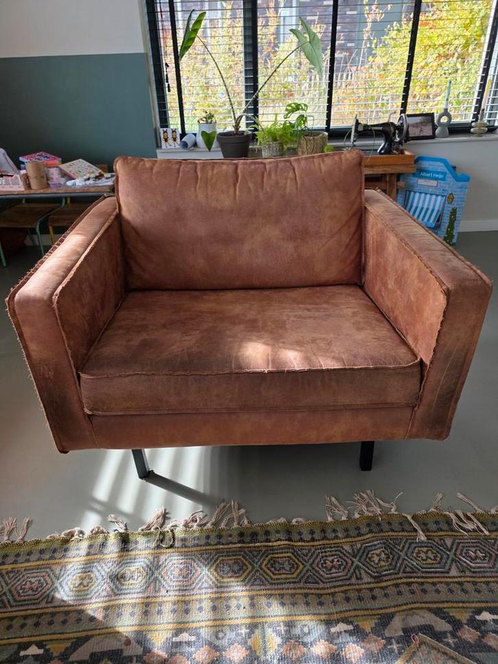 BePureHome Loveseat Fauteuil Recycle Leer - Stoer Design, Huis en Inrichting, Fauteuils, Ophalen