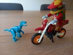 Playmobil Crossmotor met dinosaurus - 9431 COMPLEET, Ophalen of Verzenden, Zo goed als nieuw, Complete set