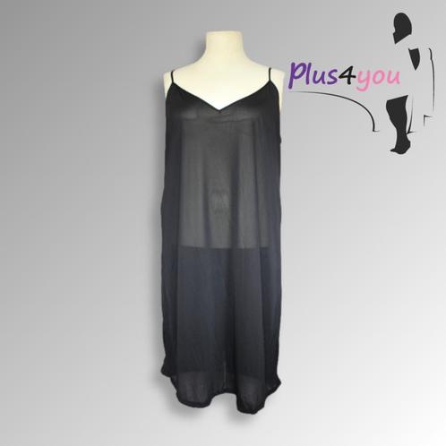 30456 Zgan Zwarte onderjurk  mt 52/54  J08, Kleding | Dames, Grote Maten, Zo goed als nieuw, Lingerie of Zwemkleding, Zwart, Ophalen of Verzenden