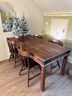 Houten Eettafel met Stoelen, Huis en Inrichting, Tafels | Eettafels, Ophalen, Gebruikt, 100 tot 150 cm, Eikenhout