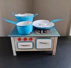 Oud brocante kinderfornuisje met Franse emaille pannetjes, Ophalen of Verzenden