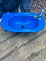 Blauwe wasbak - Perfect voor badkamer of toilet, Ophalen, Gebruikt, Blauw, Overige typen
