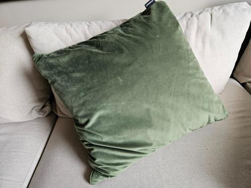 Decoratief kussen met bies ca. 55x55cm London groen, Huis en Inrichting, Woonaccessoires | Kussens, Gebruikt, Groen, Vierkant