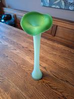 Vintage vaas Soliflore, Ophalen of Verzenden, Minder dan 50 cm, Groen, Glas