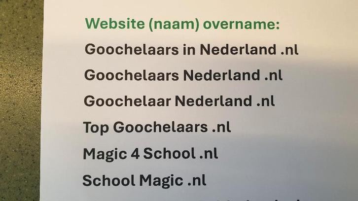 Website Goochelaars in Nederland .nl, Diensten en Vakmensen, Webdesigners en Hosting