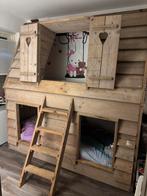 Steigerhouten huisjesbed, Kinderen en Baby's, Kinderkamer | Stapelbedden en Hoogslapers, Ophalen, Zo goed als nieuw, Stapelbed