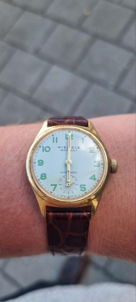 Kienzle vintage horloge, Sieraden, Tassen en Uiterlijk, Horloges | Antiek, Polshorloge, Overige merken, Goud, 1930 tot 1960, Verguld