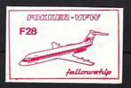 796 FOKKER - VFW F28 fellowship, Verzamelen, Suikerzakjes, Ophalen of Verzenden, Nederland