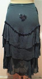 100% silk zachte groene bewerkte rok van Ganesha Ibiza! L, Kleding | Dames, Rokken, Verzenden, Maat 42/44 (L), Zo goed als nieuw