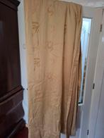 5 stuks gordijnen, geel/oker met werkje, Ophalen of Verzenden, Gebruikt, 200 cm of meer