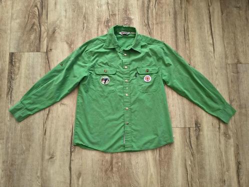Mooie groene scoutingblouse, Welpen uniform, Scoutfit, 152., Verzamelen, Scouting, Gebruikt, Kleding, Ophalen of Verzenden