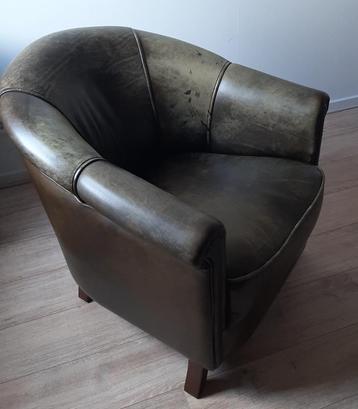 Leren fauteuil  beschikbaar voor biedingen