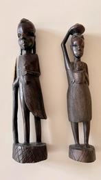 Afrikaans houten beeld | krijger en vrouw met kind | 35 cm, Ophalen of Verzenden