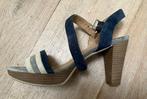 mooie leren zomerschoenen van Novocento maat 40, Blauw, Ophalen of Verzenden, Schoenen met hoge hakken, Novocento