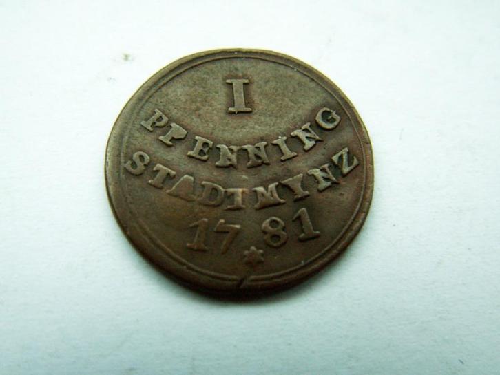 Duitse Staten - AUGSBURG.  1 Pfennig - 1781, Postzegels en Munten, Munten | Europa | Niet-Euromunten, Losse munt, Duitsland, Verzenden