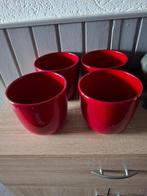 Rode bloempotten, Tuin en Terras, Ophalen, Rond, Zo goed als nieuw, Aardewerk