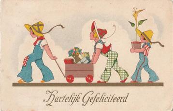 GOUDOPDRUK MEISJE UIT 1935 ZEER MOOIE KAART KH208 beschikbaar voor biedingen