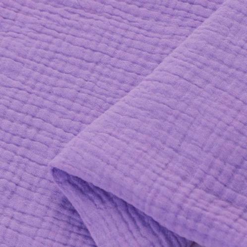 Promo! 5748)138x50cm Double Gauze tetra paars lavendel, Hobby en Vrije tijd, Stoffen en Lappen, Nieuw, Katoen, 120 cm of meer