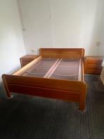 Tweepersoonsbed (Vroomshoop meubelen), 160 cm, Ophalen of Verzenden, Bruin, Zo goed als nieuw