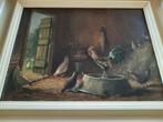 Olie verf schilderij J vd Bas, Antiek en Kunst, Kunst | Schilderijen | Klassiek, Ophalen of Verzenden