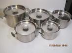 dick simonis rvs design pannen 3,5/2,5/2/1,5 /1 liter (374), Ophalen of Verzenden, Gebruikt, Rvs, Pannenset