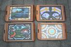 4 x dienblad vlinders: art deco: Carlos Zipperer (jaren 30), Verzenden, Gebruikt, Insect, Opgezet dier