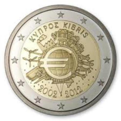2 Euro  Cyprus 2012 - 10 jaar Chartale Euro (TYE) - UNC, Postzegels en Munten, Munten | Europa | Euromunten, Losse munt, 2 euro