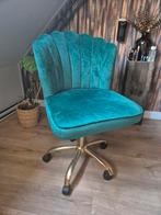 Velvet groene bureaustoel stoel met gouden poot, Ophalen, Zo goed als nieuw, Groen, Bureaustoel
