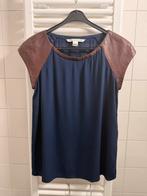 Diane von Fürstenberg - top met leer, Zwart, Ophalen of Verzenden, Zo goed als nieuw, Korte mouw