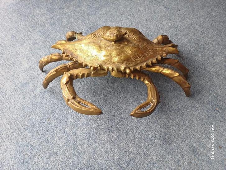 Mooie krab messing sculptuur, Antiek en Kunst, Antiek | Koper en Brons, Ophalen of Verzenden