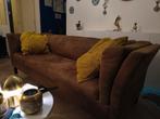 Bruine Stoffen Driezitsbank (gratis), Huis en Inrichting, Banken | Sofa's en Chaises Longues, Ophalen, Gebruikt, Driepersoons