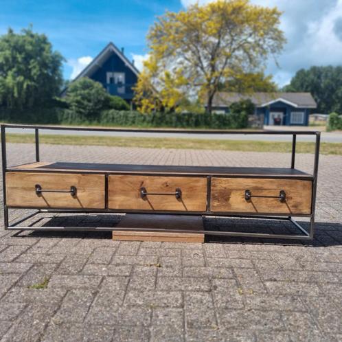 Mango houten tv meubel tafel kast, Huis en Inrichting, Kasten | Televisiemeubels, Zo goed als nieuw, Minder dan 100 cm, 150 tot 200 cm