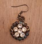vintage oorhanger bloem en steentjes  1 stuk, Sieraden, Tassen en Uiterlijk, Overige materialen, Verzenden, Zilver, Hangers