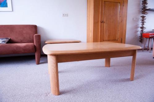 Massief eiken salon tafel, Huis en Inrichting, Tafels | Salontafels, Gebruikt, Minder dan 50 cm, 50 tot 100 cm, 100 tot 150 cm