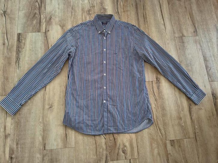 Prachtig blauw wit gestreept overhemd van Paul & Shark, 42-L, Kleding | Heren, Overhemden, Zo goed als nieuw, Halswijdte 41/42 (L)