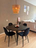 Eetkamerstoelen zwart suede, Huis en Inrichting, Stoelen, Ophalen, Zwart, Zo goed als nieuw, Stof