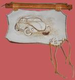 Volkswagen Kever - handwerk - tekening op leer - als nieuw -, Ophalen of Verzenden, Zo goed als nieuw