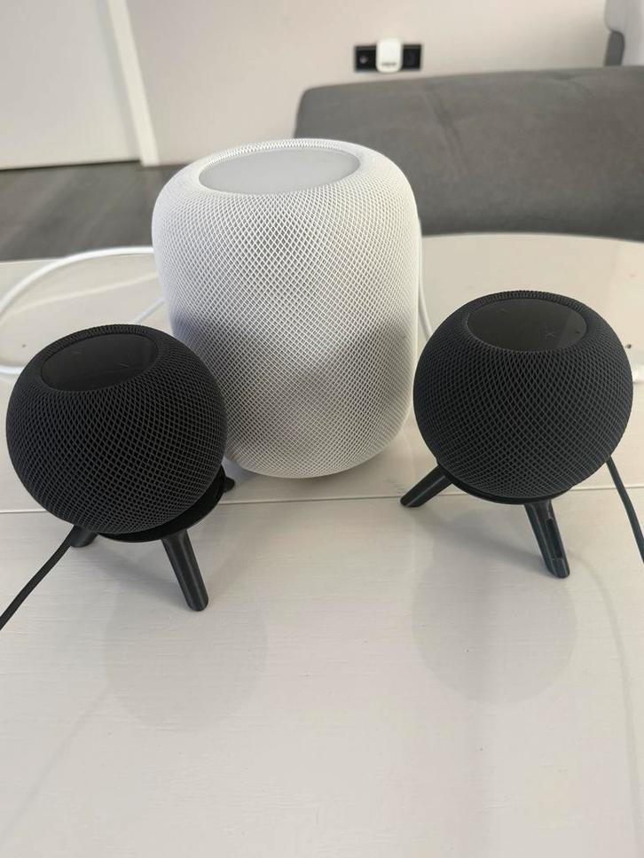 Apple HomePod Set - Wit & Zwart, Audio, Tv en Foto, Luidsprekers, Zo goed als nieuw, Front, Rear of Stereo speakers, 60 tot 120 watt