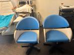 Kappersmeubel set: 3 stoelen, wasunit & rolstoeltje, Gebruikt, Leer, Drie, Blauw