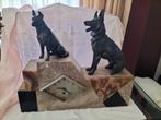 Art Deco Marmeren Klok met Honden, Antiek en Kunst, Antiek | Klokken, Ophalen