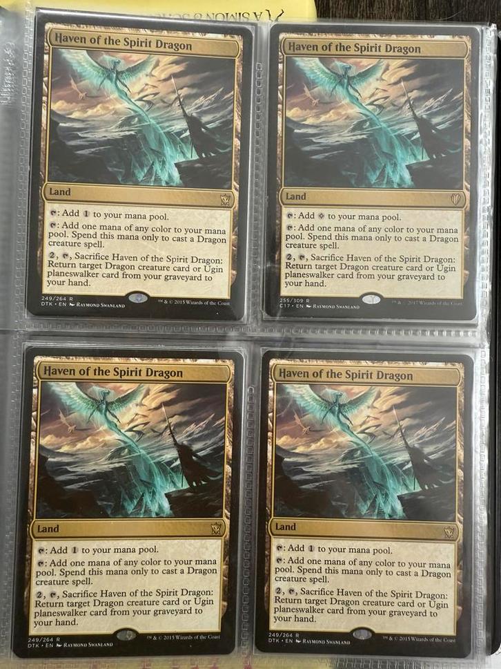 MTG NM Playset Haven of the Spirit Dragon, Hobby en Vrije tijd, Verzamelkaartspellen | Magic the Gathering, Zo goed als nieuw