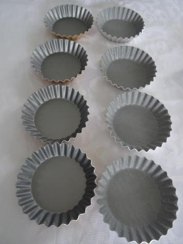 Taartvormpjes tartelettes 8 stuks nieuw metalen taart vorm beschikbaar voor biedingen